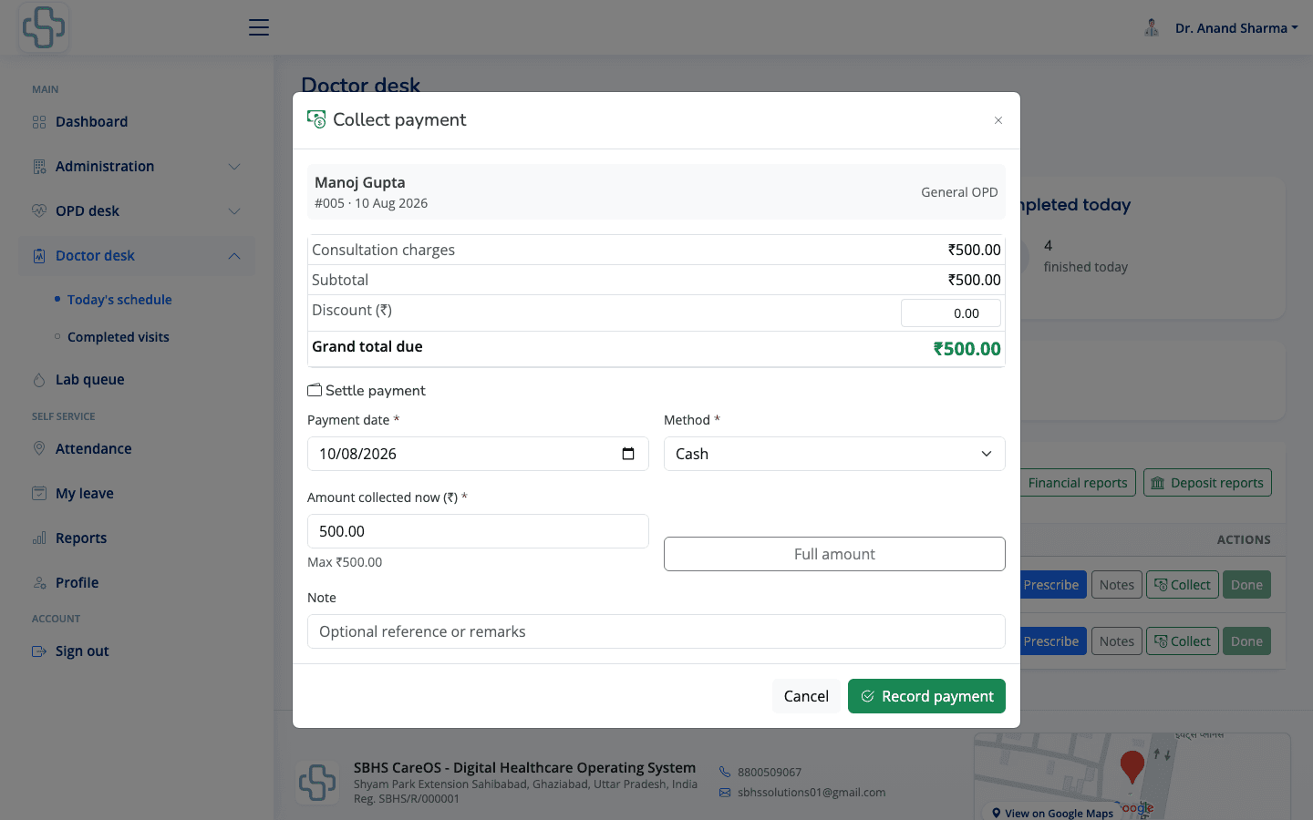 Billing and payment collection